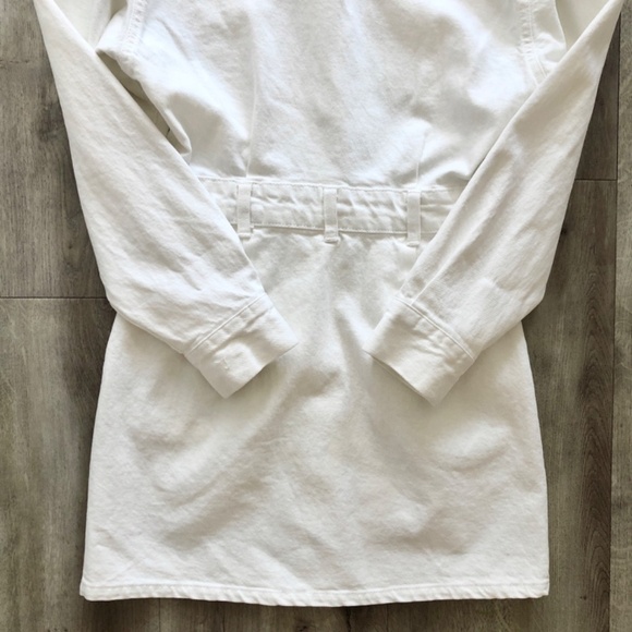 Zara, White, Denim, Dress, Size XS, Snap Up, Long Sleeve, New With Tags - Picture 7 of 16